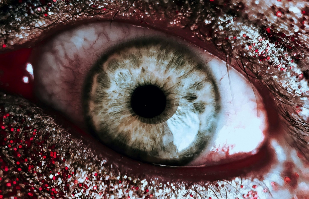 Green bloodshot eye