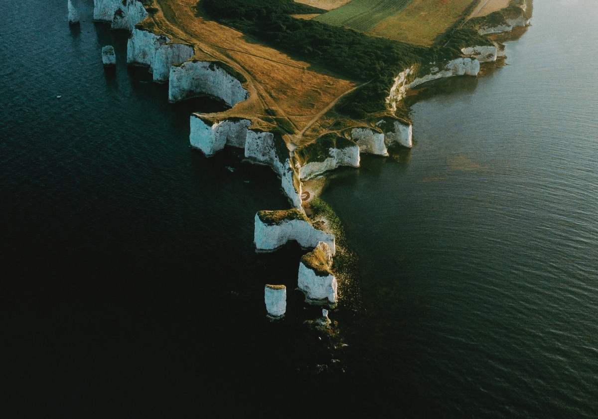 Sea stacks along the coast
