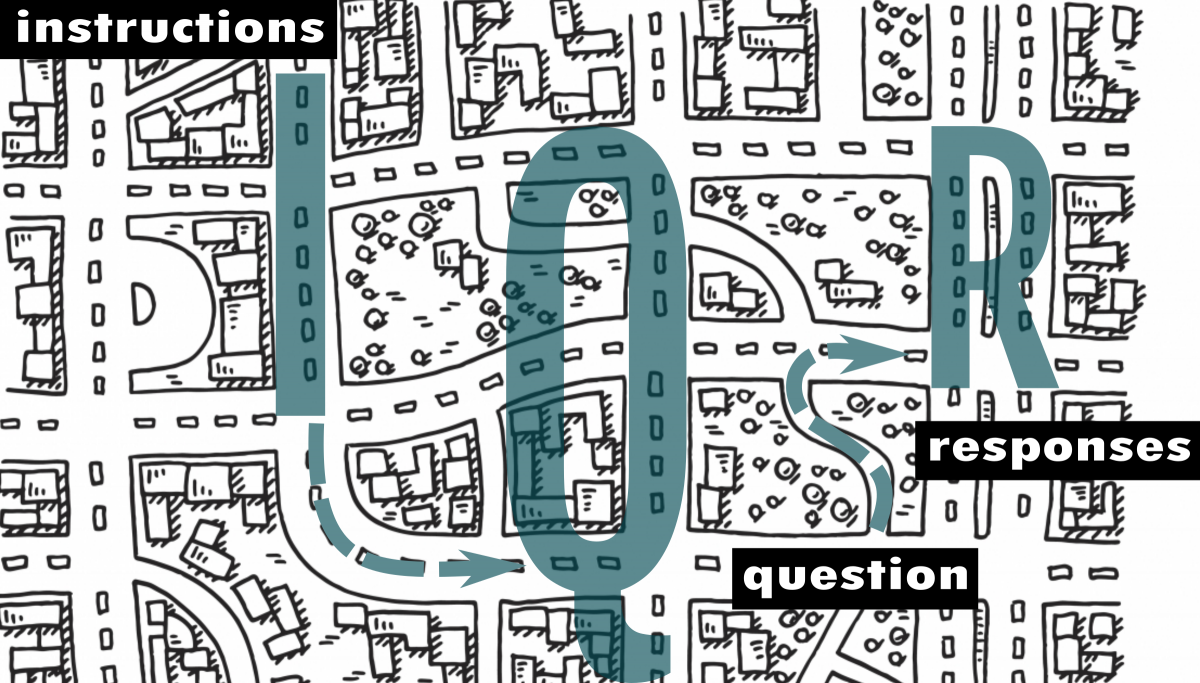 Multiple choice questions structure: instructions, question, responses