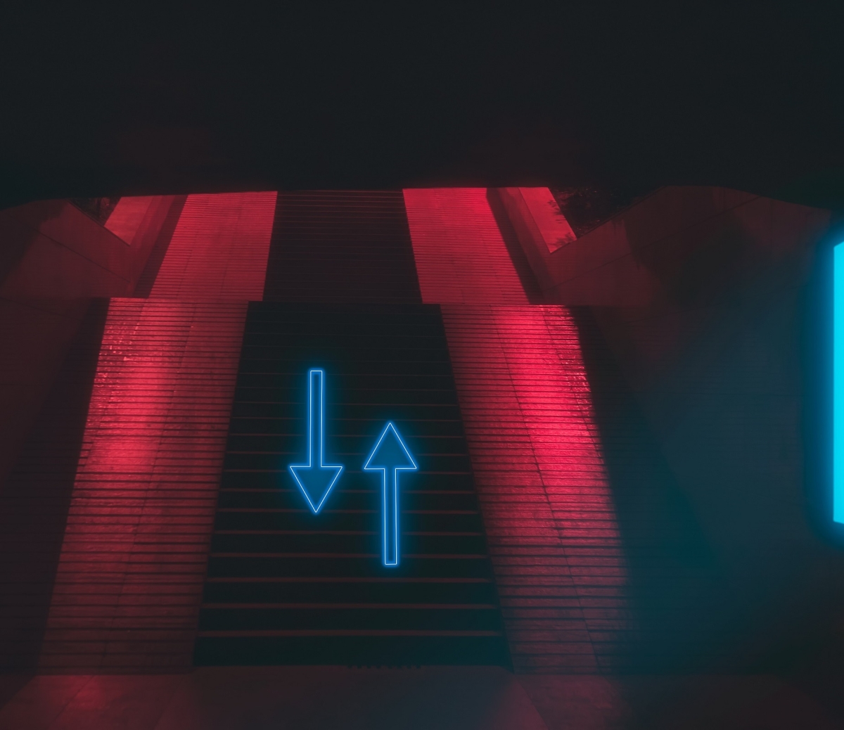 Up and down arrows on stairs
