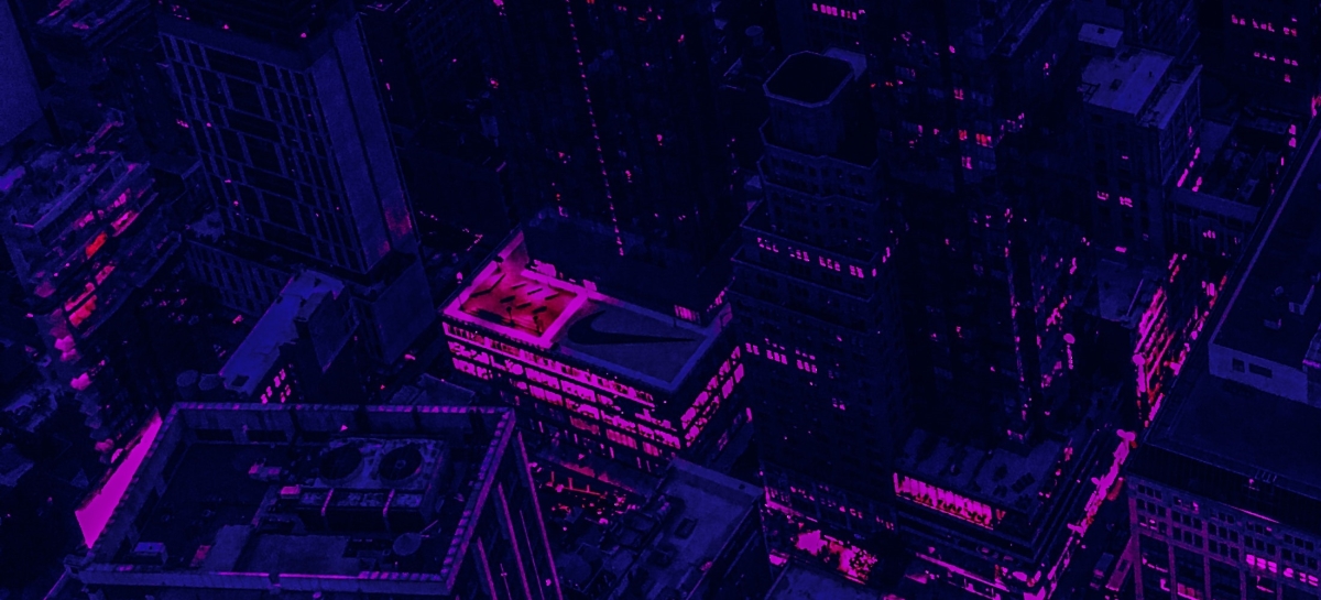 Neon lights view of city