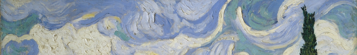 Van Gogh painting of cypresses