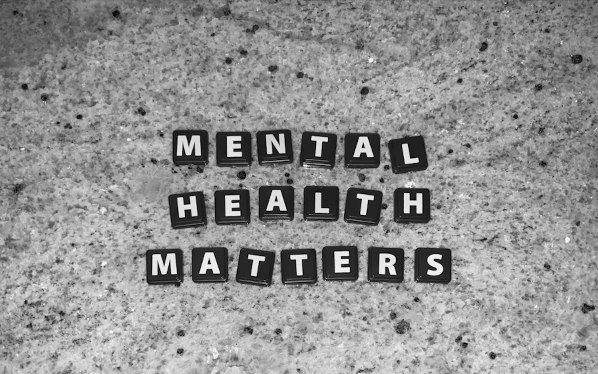 Mental Health Matters arranged in scrabble letters