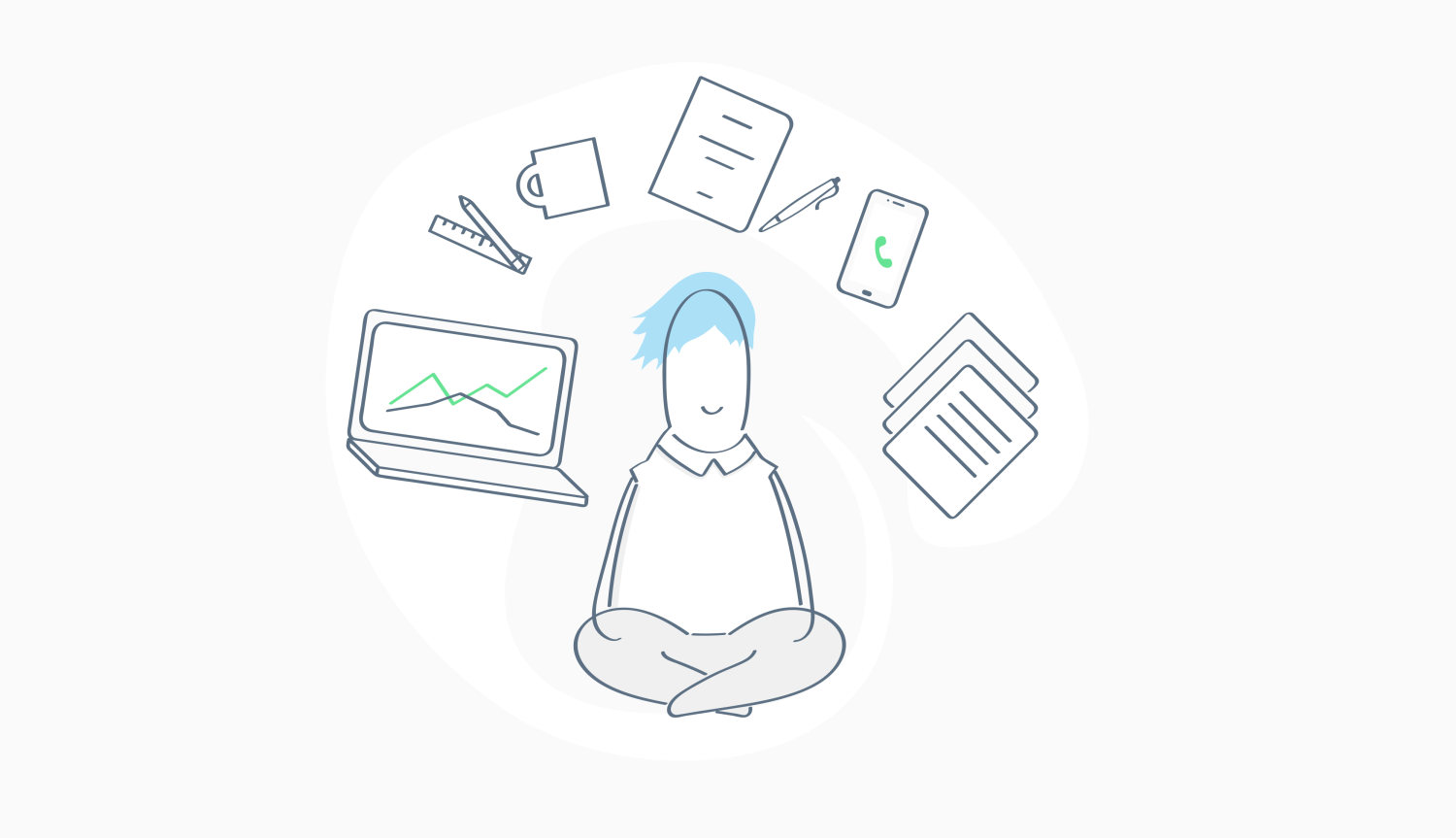 Illustration showing a choice of tasks