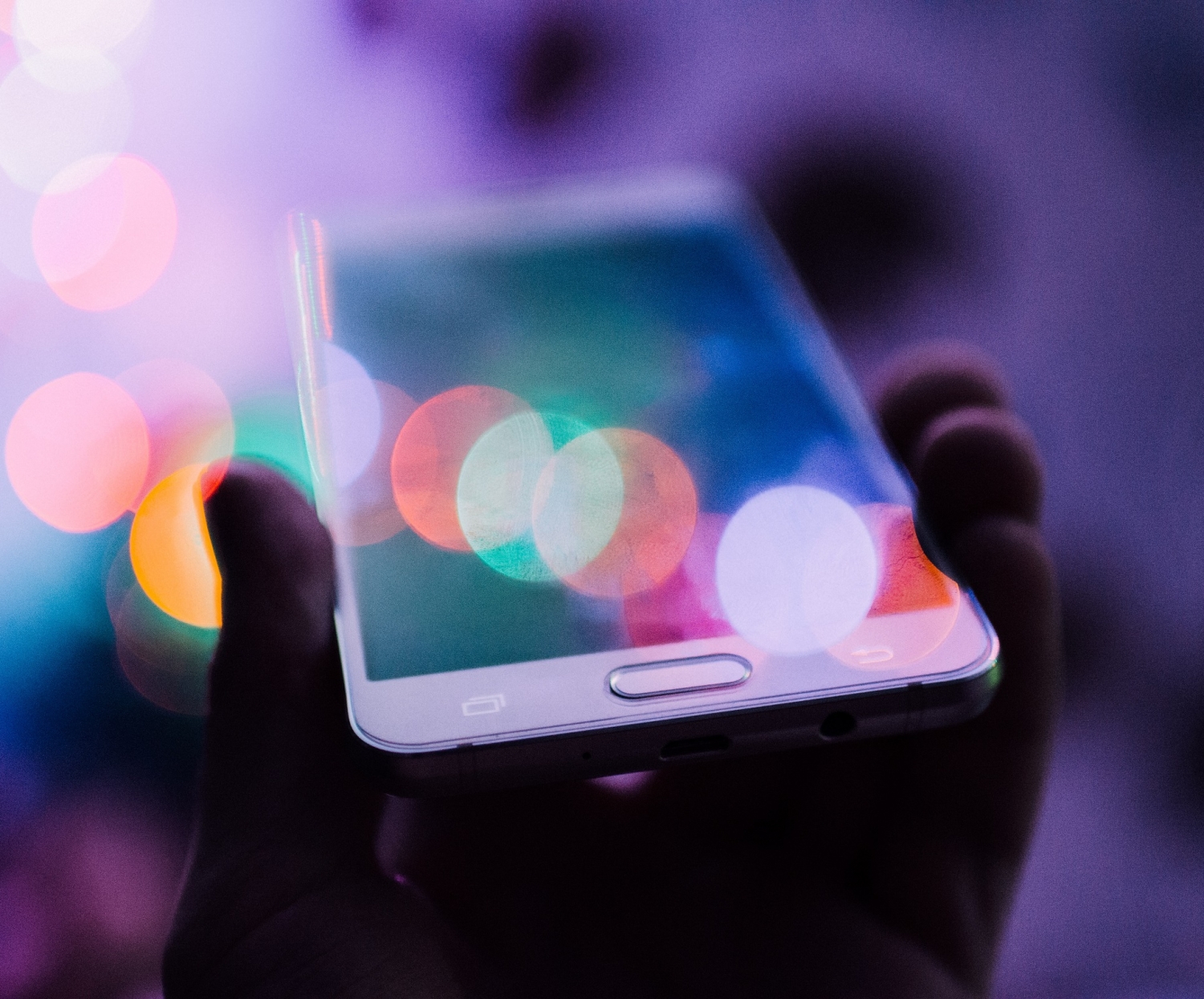 Hand holding a smartphone