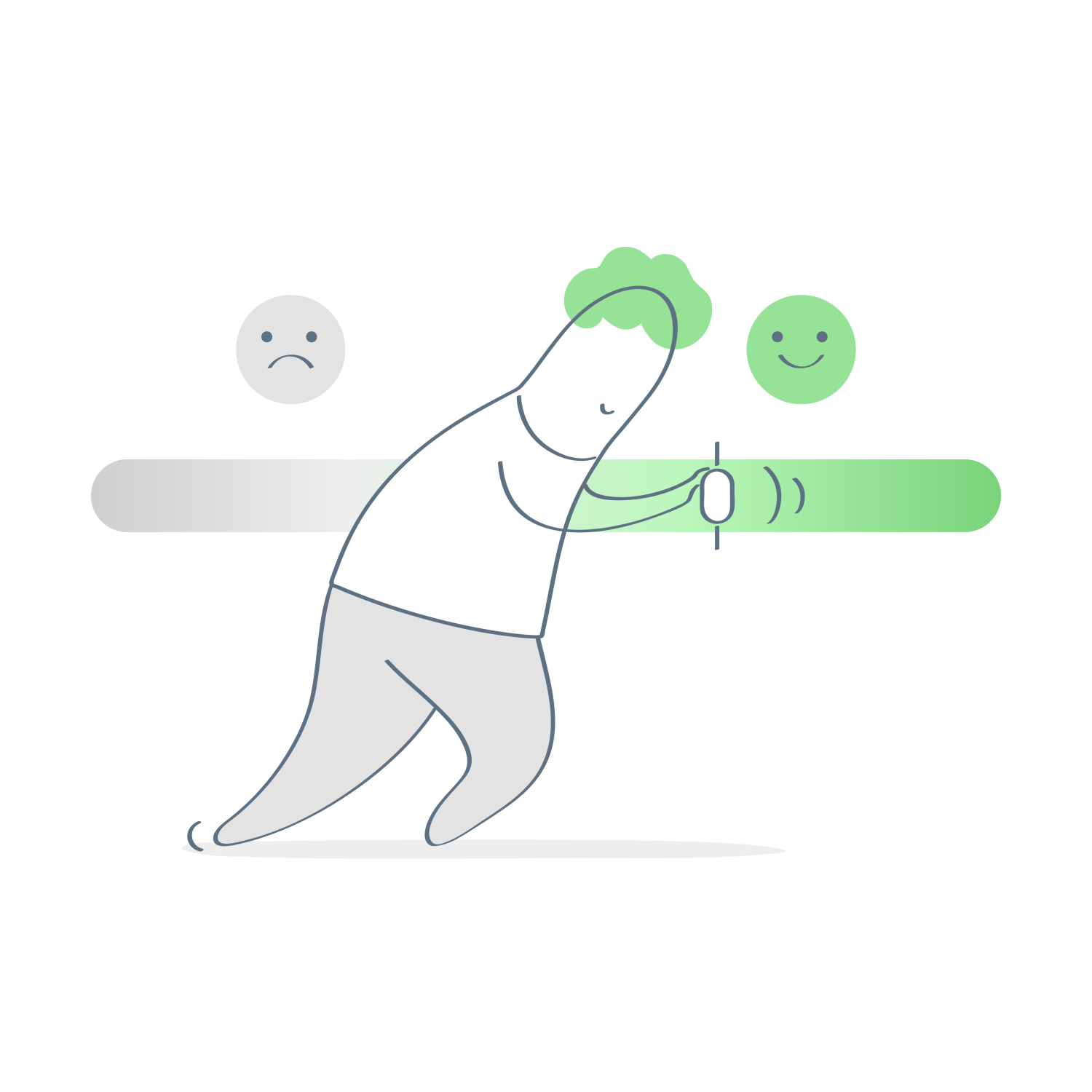 Small character loading happy scale