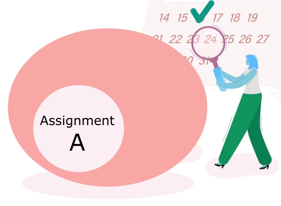 Illustration of Assignment A and calendar