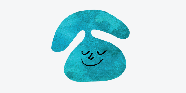 Teal pattern with a face