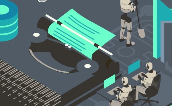 Miniature robots and a typewriter