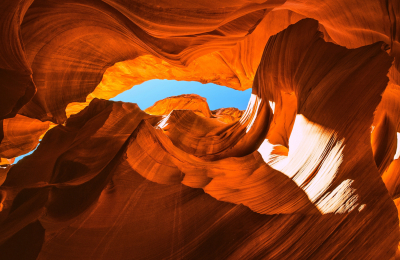 Canyon with a gap at the top