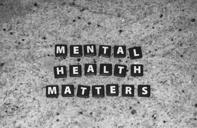 Mental Health Matters arranged in scrabble letters